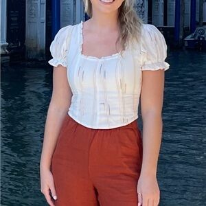 Free People Cream Blouse